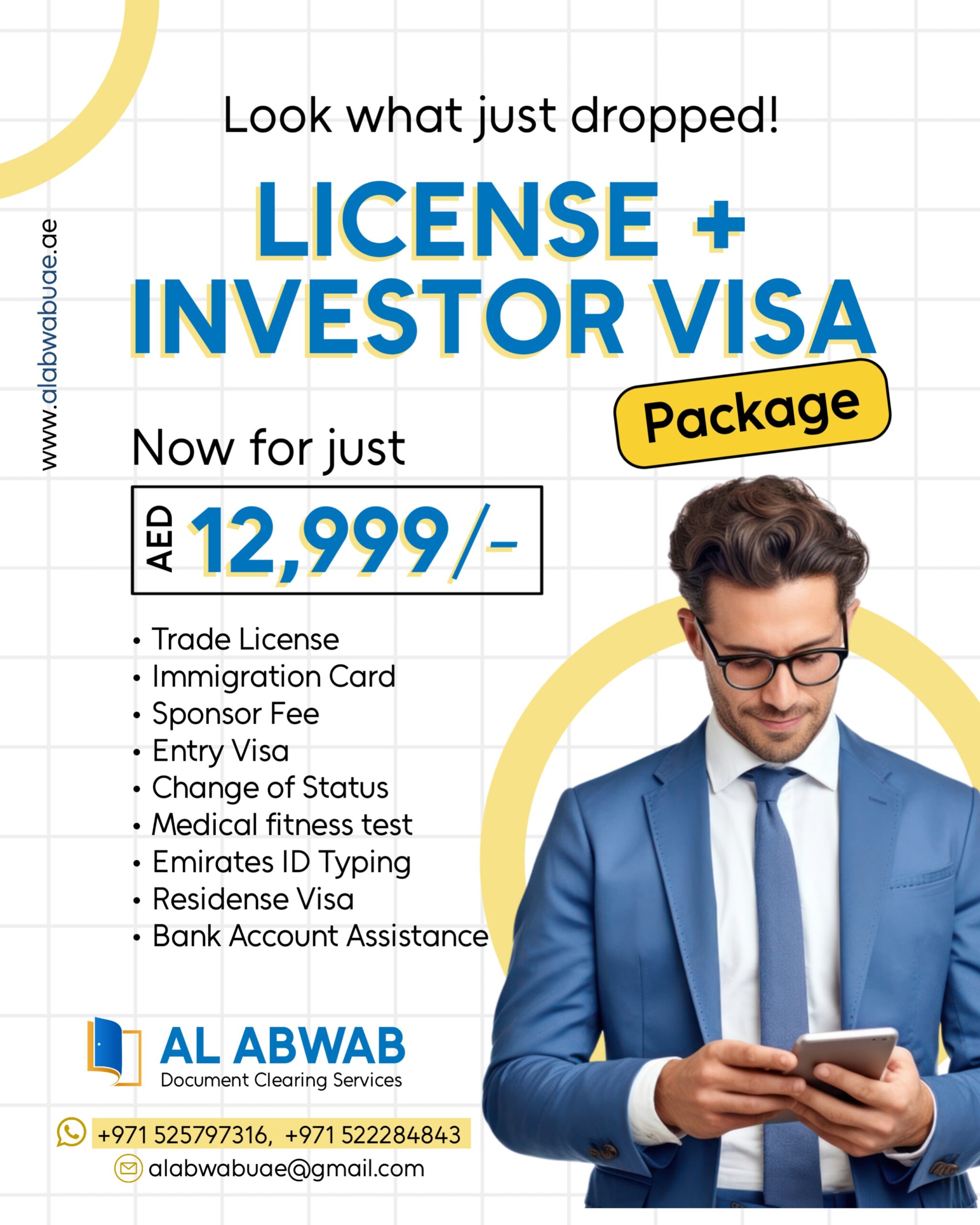 LICENCE + INVESTOR VISA package @12,999 AED only!